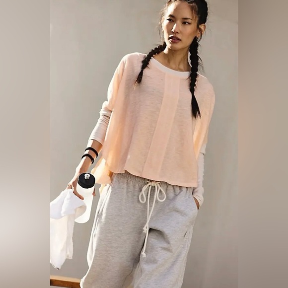 FP Movement by Free People Tops - Free People Movement Full Circle Layer Top - Pastel Peach Combo Size Small